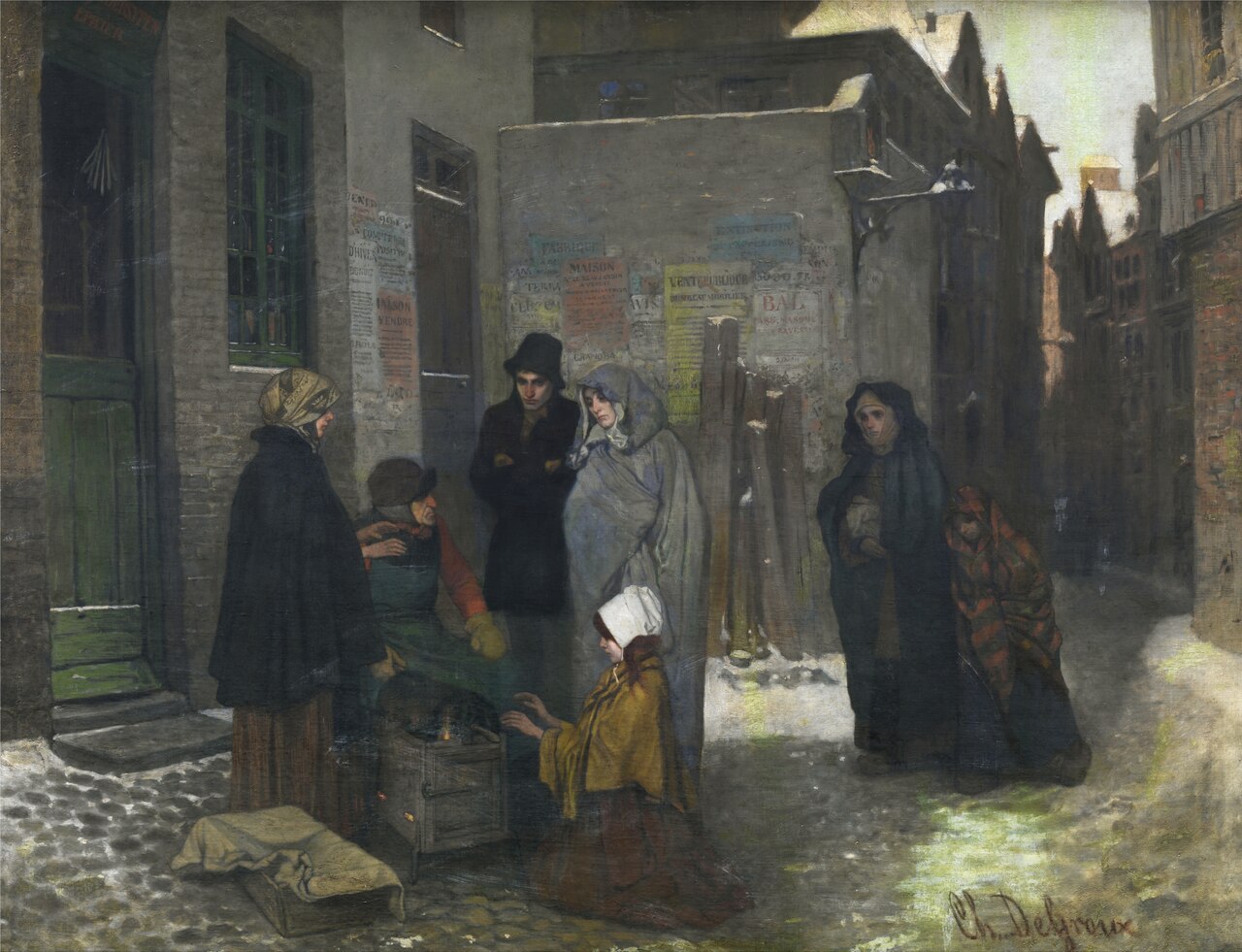 Le moulin à café en Scène d'hiver by Charles de Groux