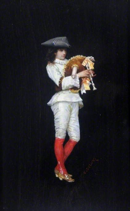 Girl with Bagpipes by Charles Édouard Delort
