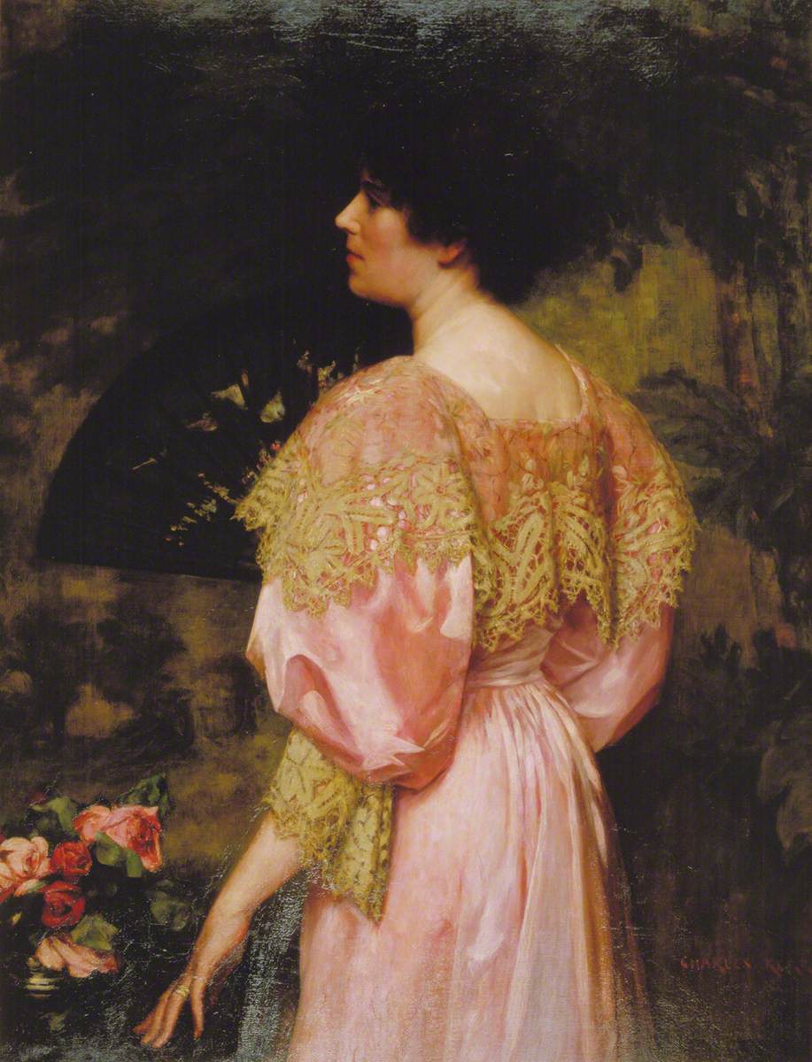 The Rose-Coloured Gown (Miss Giles) by Charles H. M. Kerr