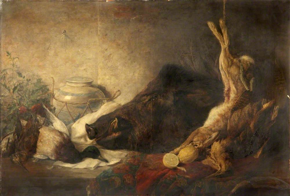 Still Life with a Boar's Head by Charles H. Poingdestre