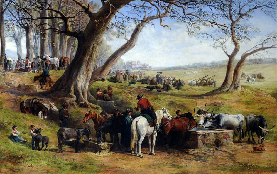 The Horse Fair, an Italian Scene by Charles H. Poingdestre