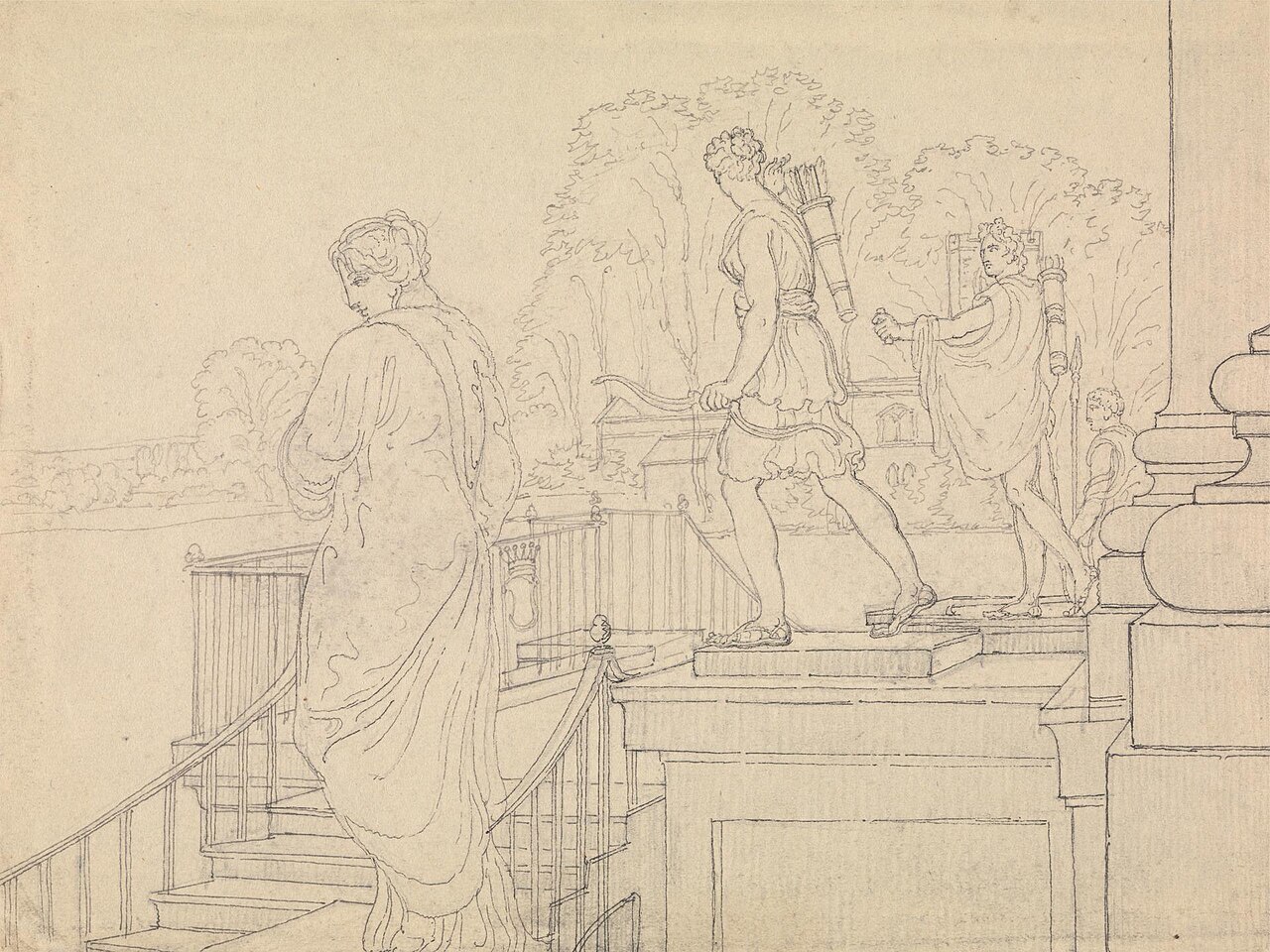 Porch with Statuary, Easton Neston, Northants by Charles Hamilton Smith