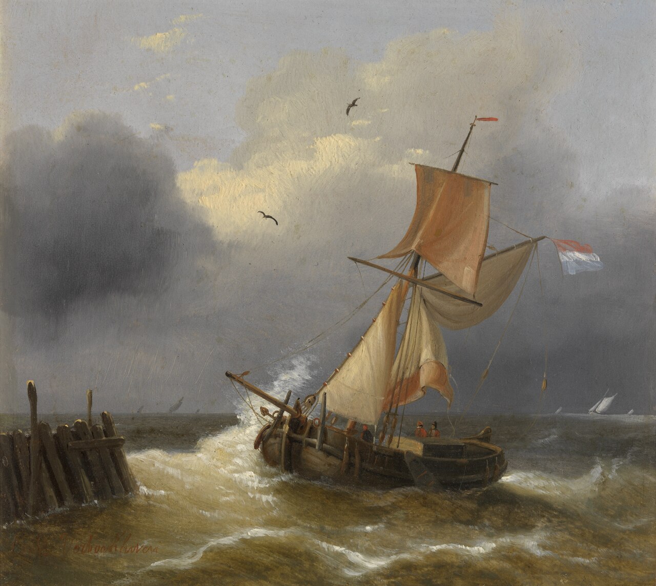 Turbulent Sea by Charles-Louis Verboeckhoven