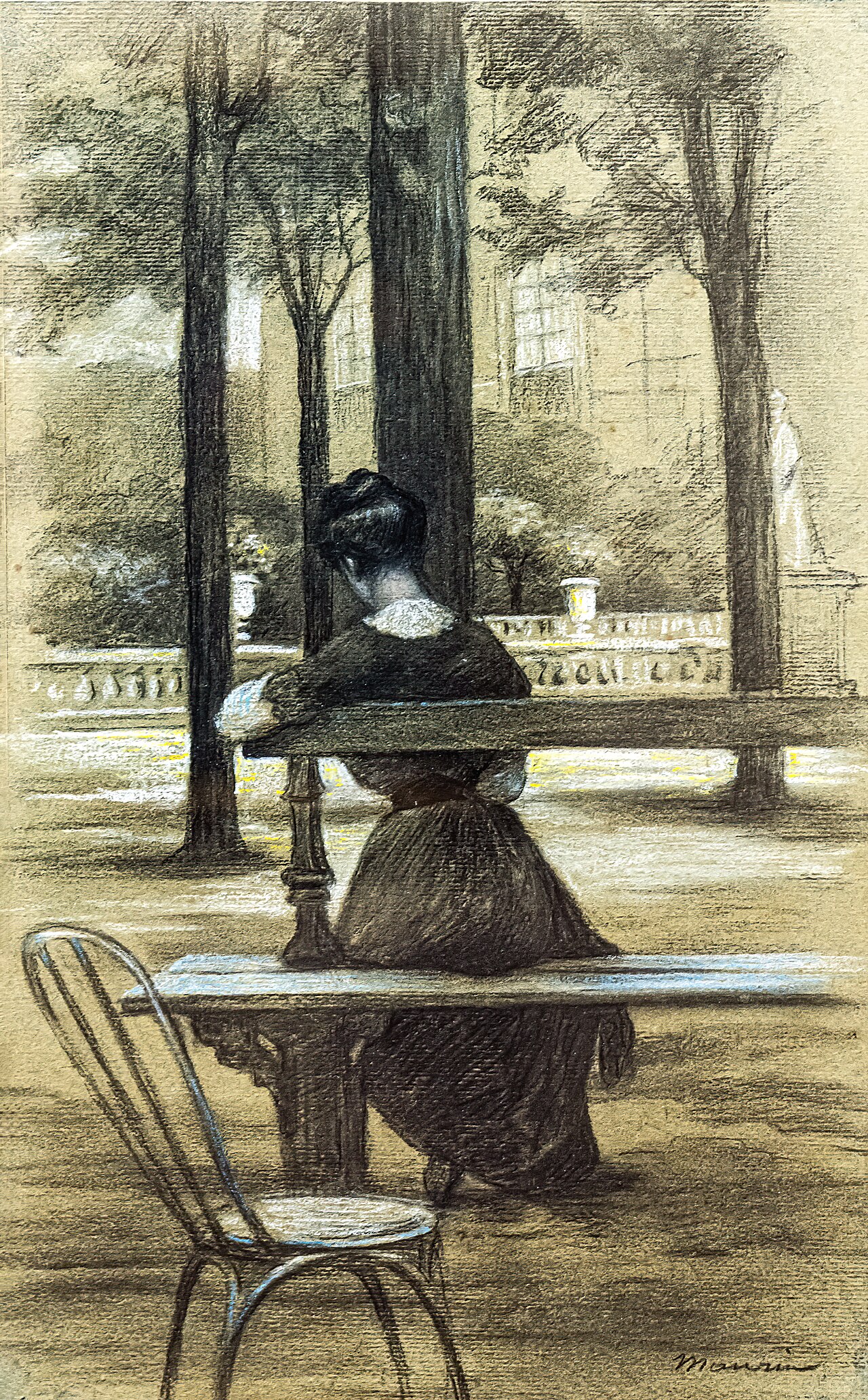 Reading in the Luxembourg Gardens by Charles Maurin