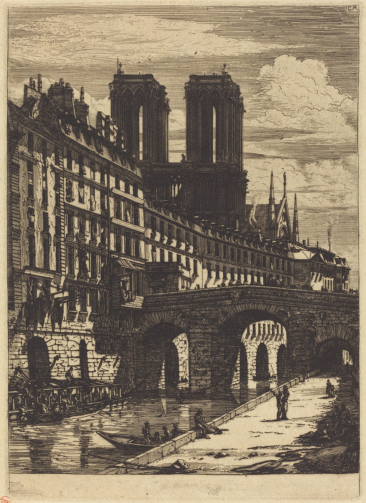 Le Petit Pont, Paris by Charles Méryon