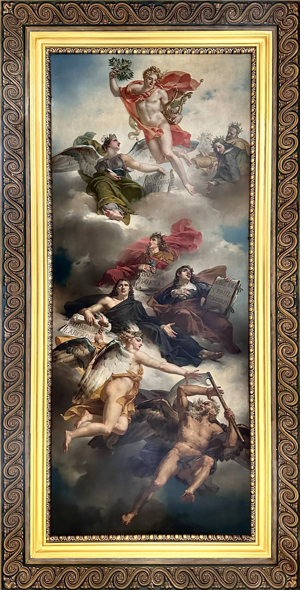 Triumph of French Painting: Apotheosis of Poussin, Le Sueur and Le Brun by Charles Meynier