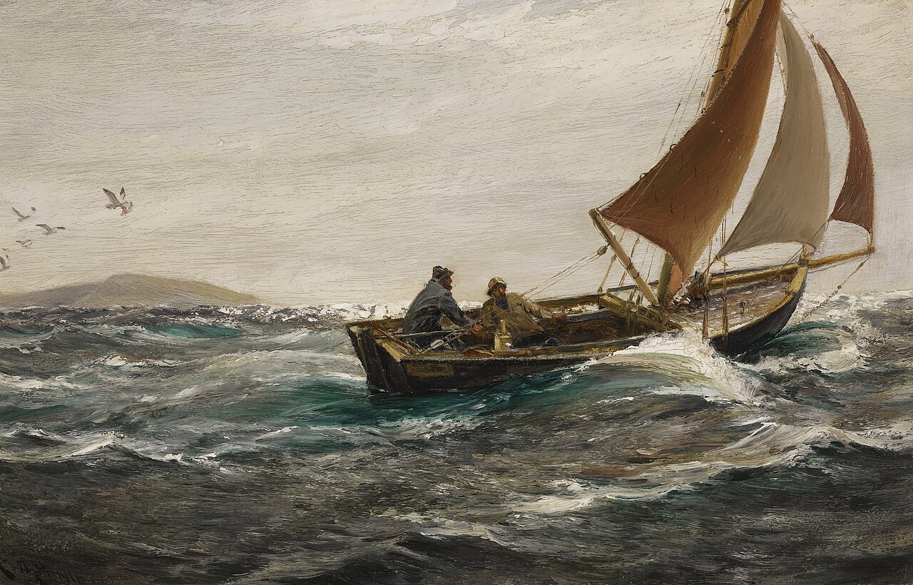 With Wind and Tide – Off The Dodman-Head, Falmouth by Charles Napier Hemy