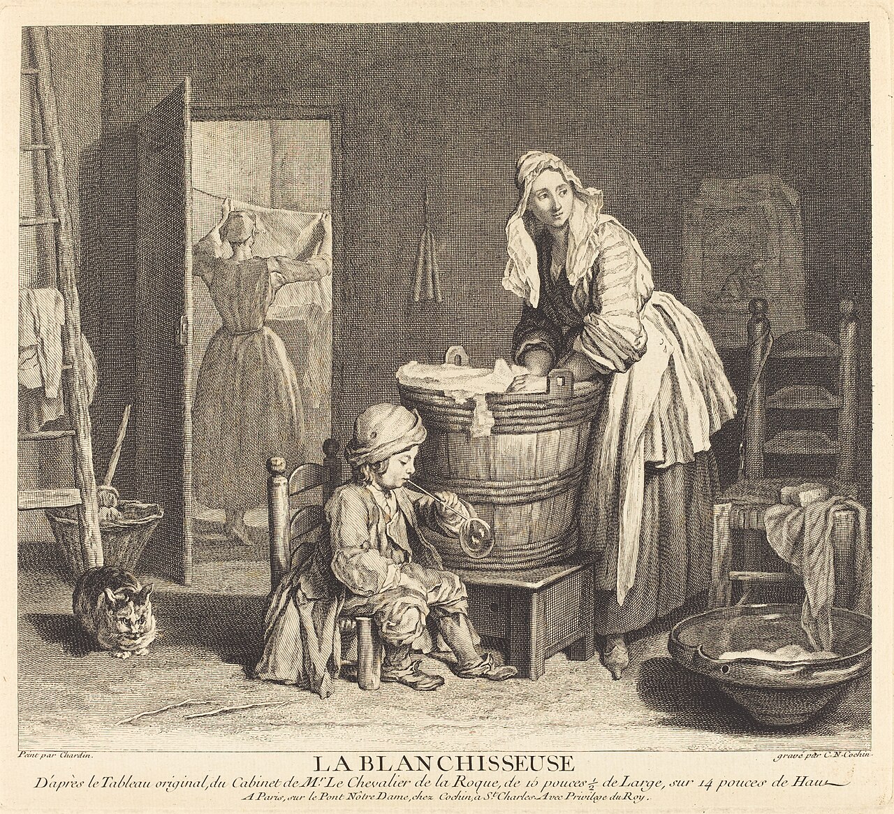 La Blanchisseuse by Charles-Nicolas Cochin the Elder