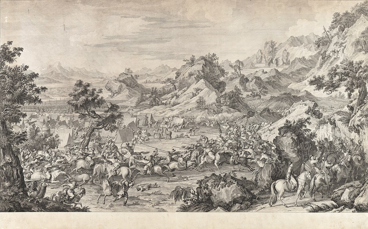 Storming the camp at Gadan-Ola by Charles-Nicolas Cochin