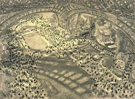 View of the Ground, under the Eiffel Tower, from the First Floor by Charles Paul Renouard