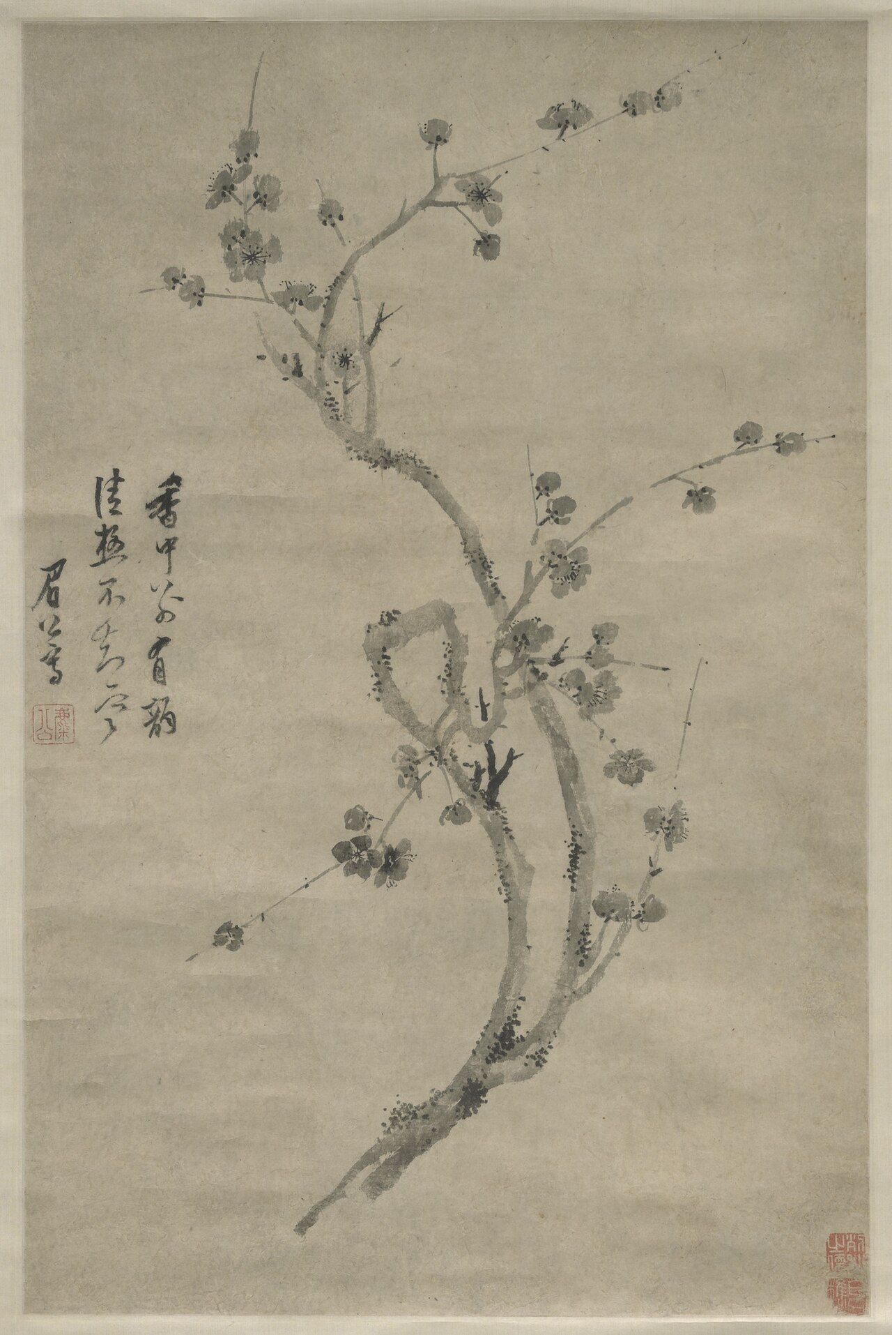 A Cut Branch of Blossoming Plum by Chen Jiru