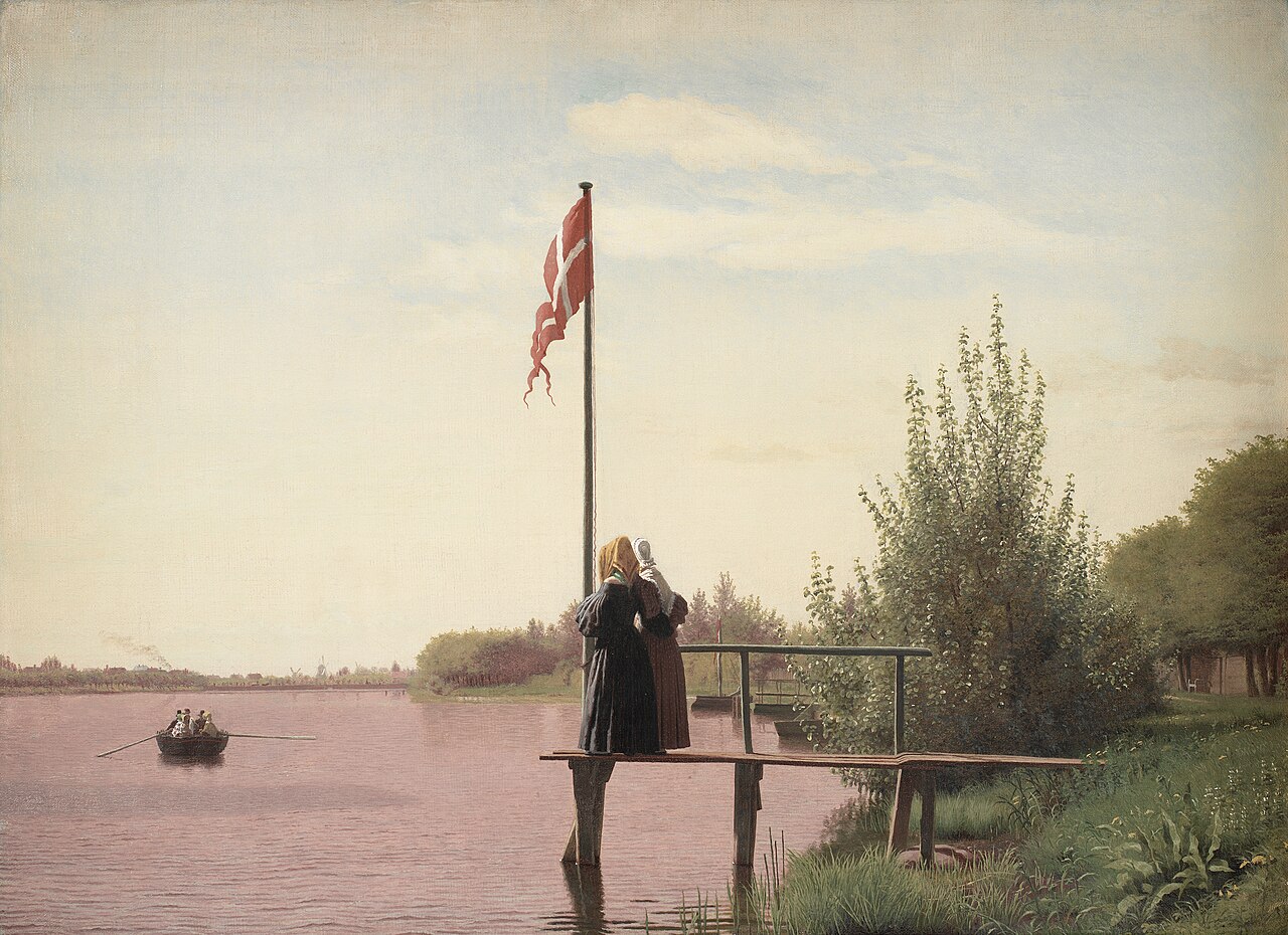 A View of Lake Sortedam from Dosseringen Looking towards the Suburb Nørrebro outside Copenhagen by Christen Købke
