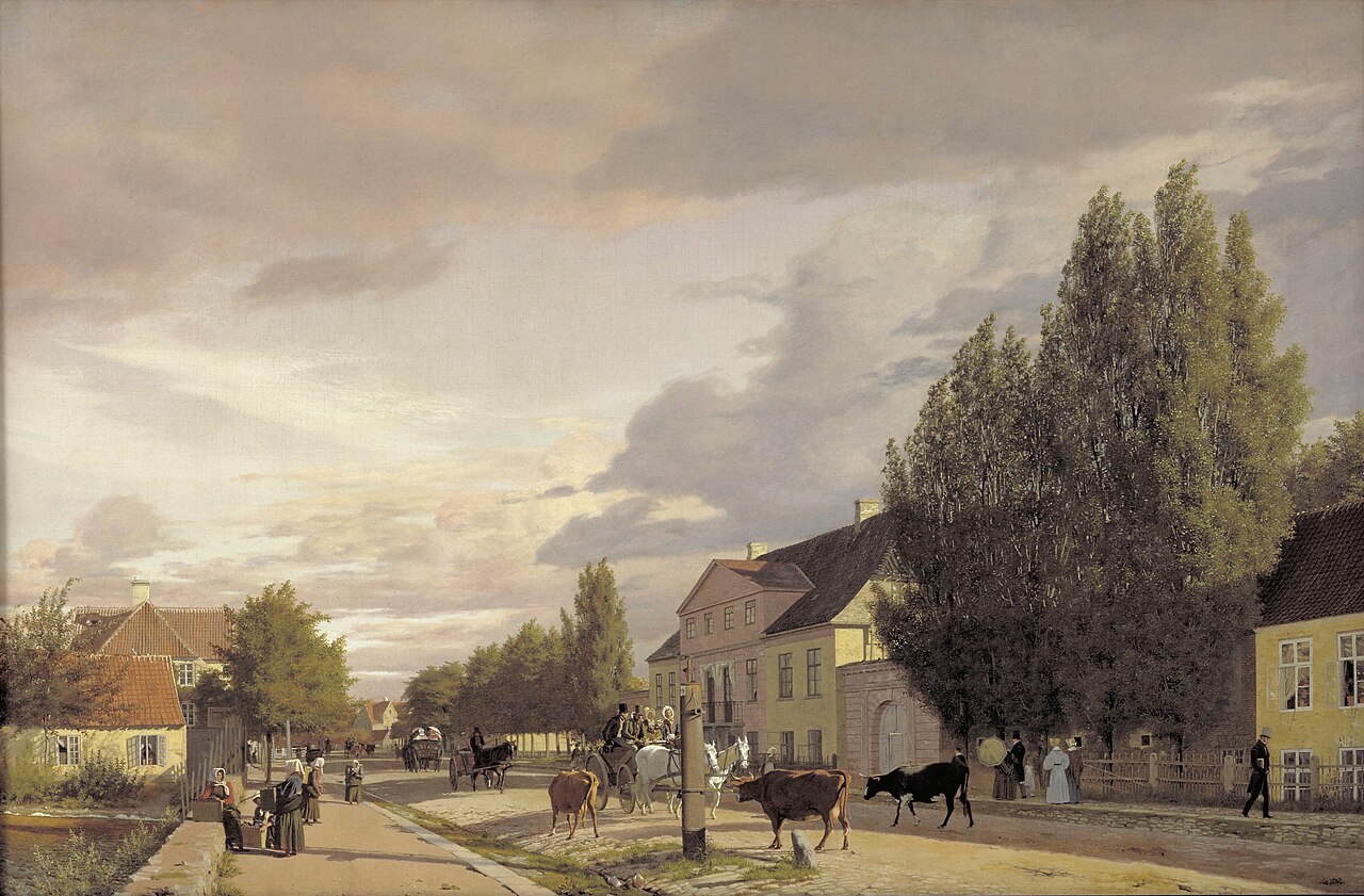 View of a Street in Østerbro outside Copenhagen. Morning Light by Christen Købke