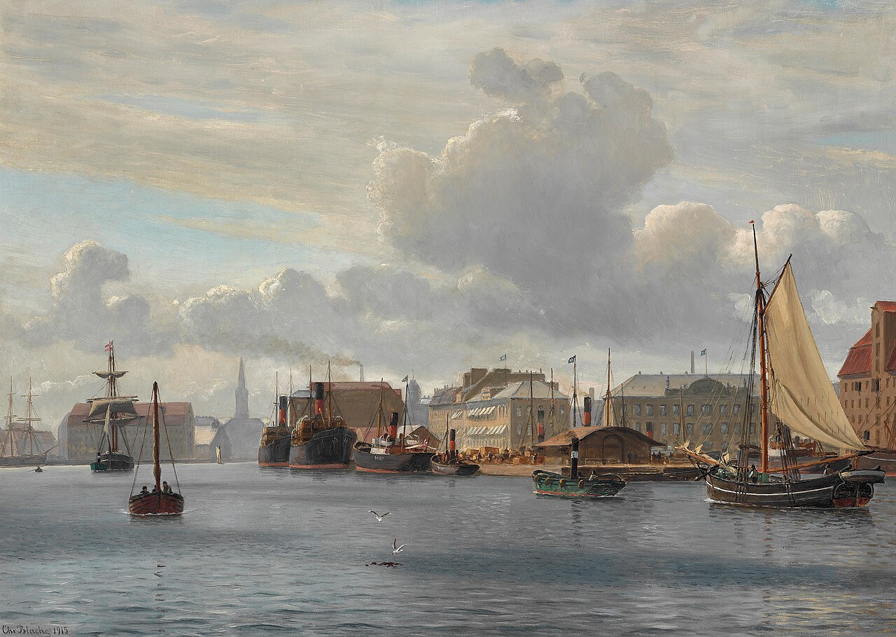 View from the harbour of Copenhagen. by Christian Blache