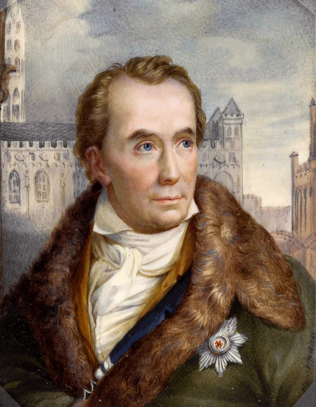 Miniature of Mayor von Schon (1773-1856), province of Treupen. by Christian Horneman