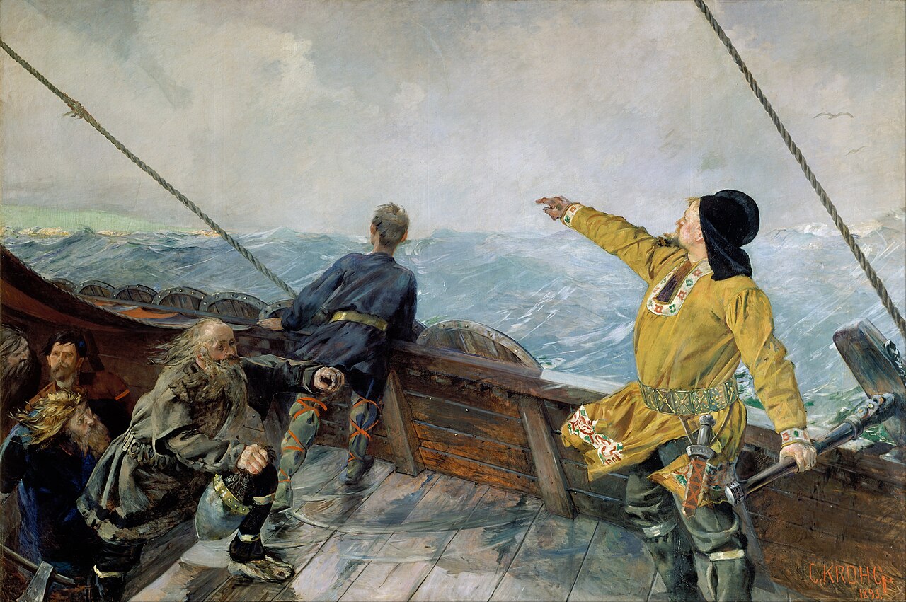 Leiv Eirikson discovering America by Christian Krohg