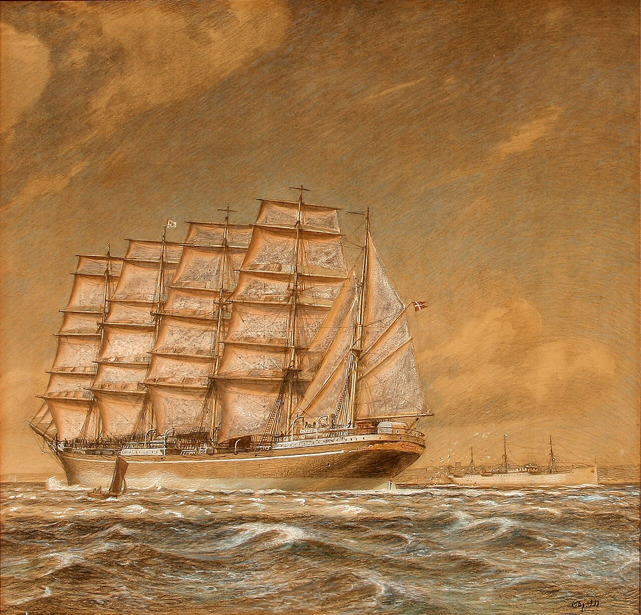 The Danish training ship København by Christian Mølsted