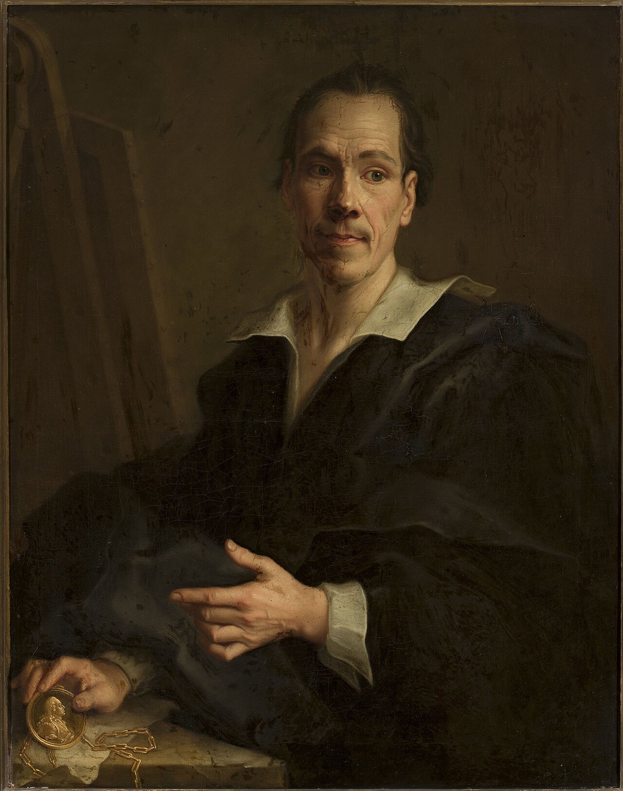 Self-portrait with a medallion of Prince of Liechtenstein. by Christian Seybold