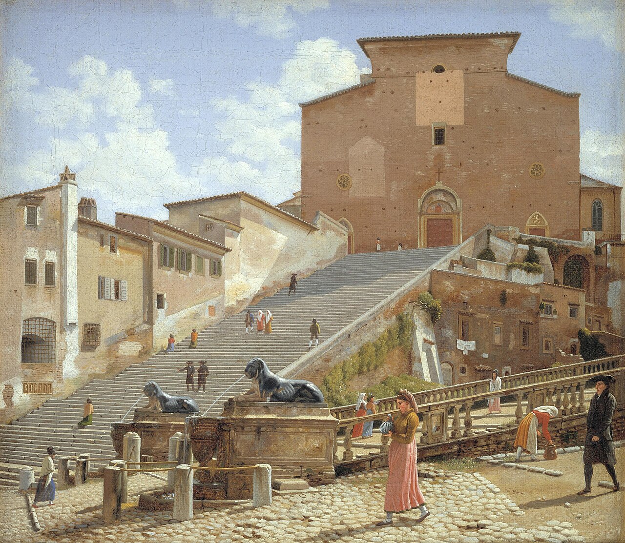 The Marble Steps Leading to the Church of Santa Maria in Aracoeli in Rome by Christoffer Wilhelm Eckersberg