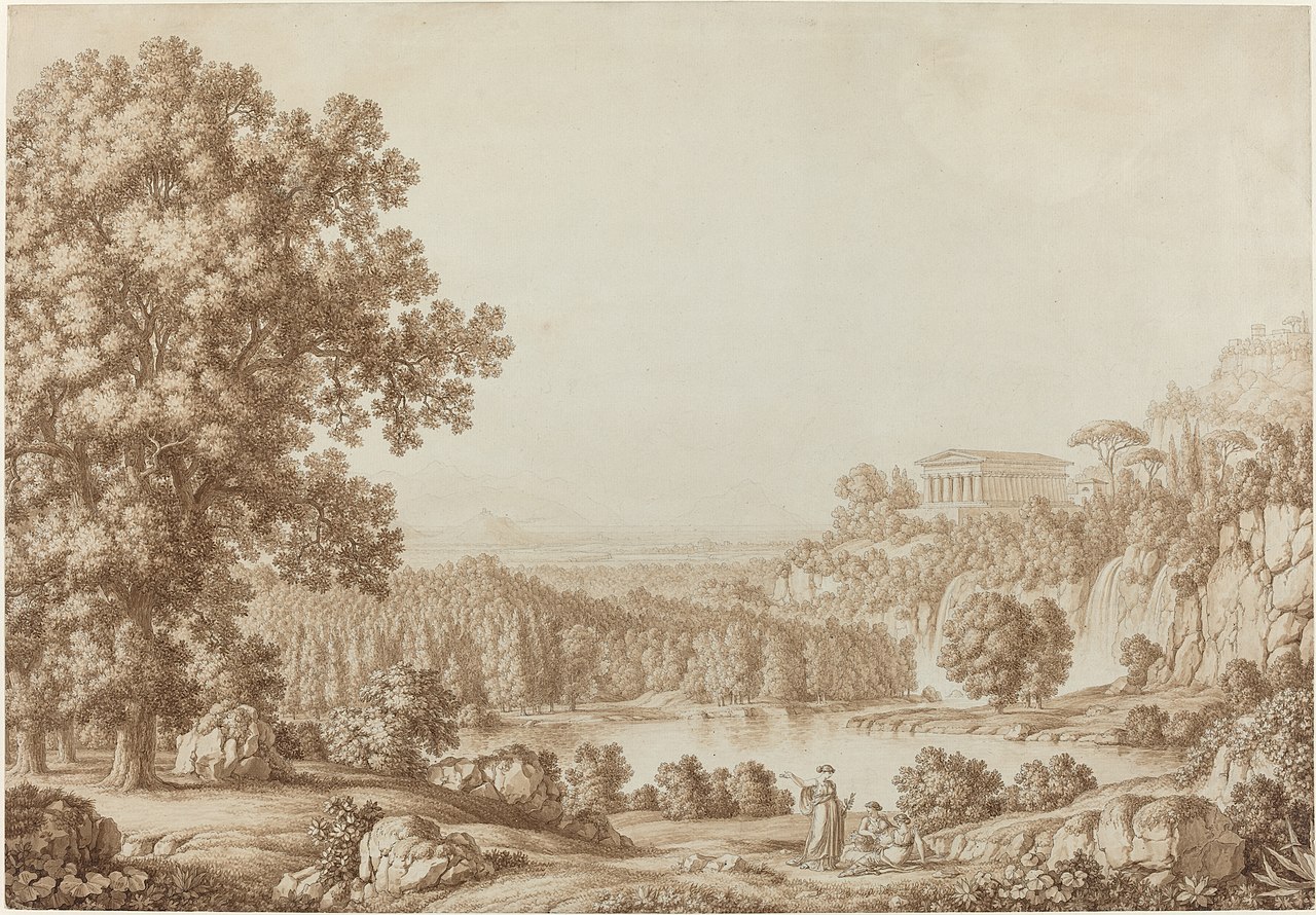 Arcadian Landscape with a Doric Temple by Christoph Heinrich Kniep