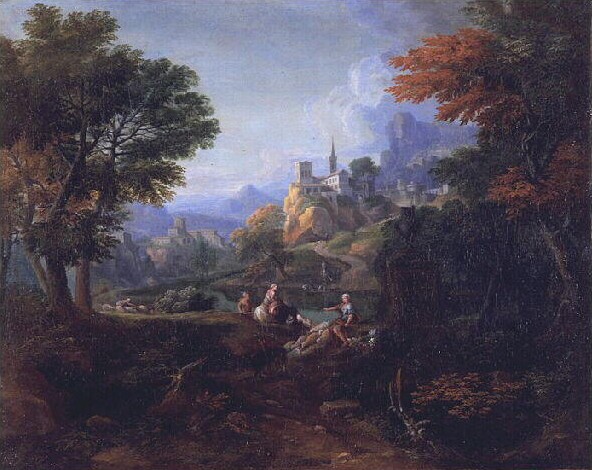 Italian landscape by Christophe-Gabriel Allegrain