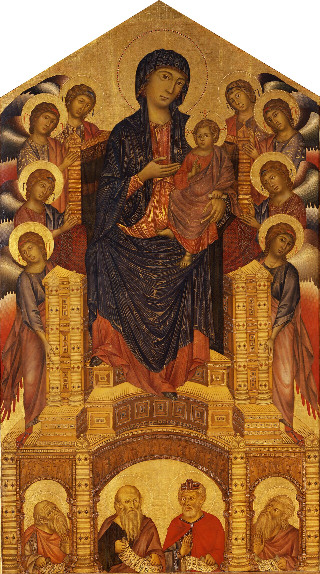 Madonna and Child Enthroned with Angels and Prophets. ˋSanta Trinità Maestà´ by Cimabue