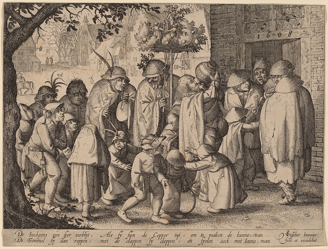 Procession of Feasting Lepers by Claes Janszoon Visscher II