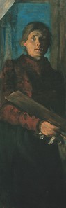 Selfportrait with palette by Clara Siewert