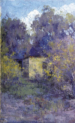 Landscape with Cottage by Clara Southern