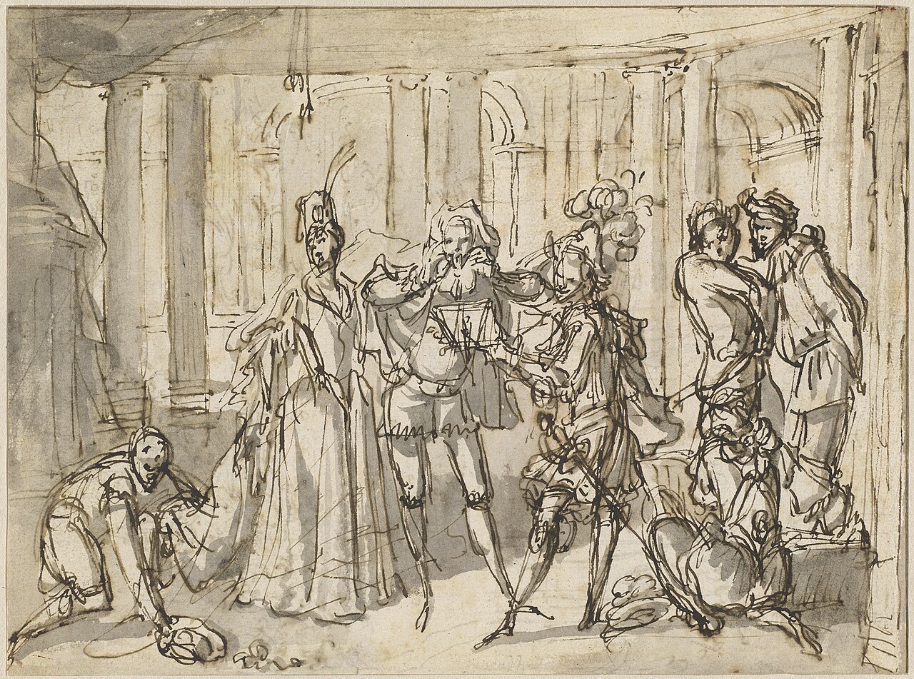 A Performance by the Commedia dell'Arte by Claude Gillot
