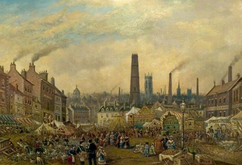 Morledge, Derby, by Night in Fairtime by Claude Thomas Stanfield Moore