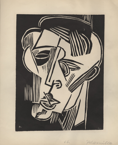 Der Dichter Walter Rheiner (The Poet Walter Rheiner), from the portfolio Felixmüller—Woodcuts (Felixmüller—Holzschnitte. by Conrad Felixmüller