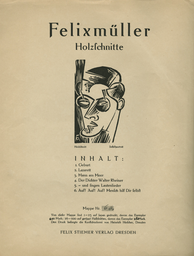 Title page from the portfolio ‘Felixmüller—Holzschnitte.’ by Conrad Felixmüller