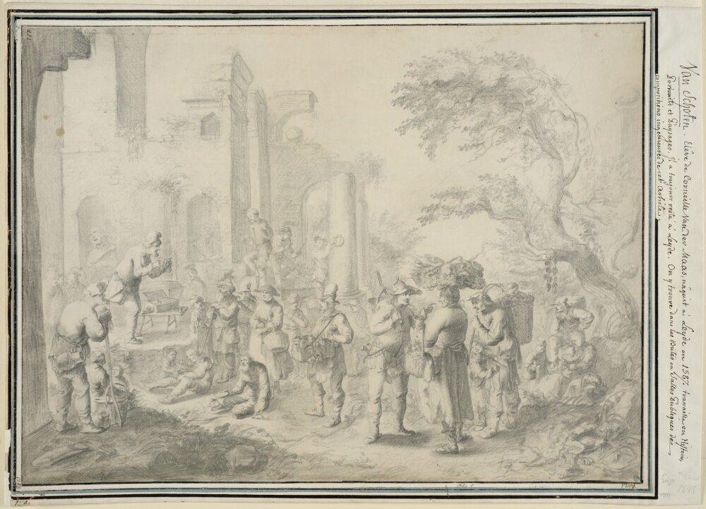 Market Scene by Constantijn à Renesse