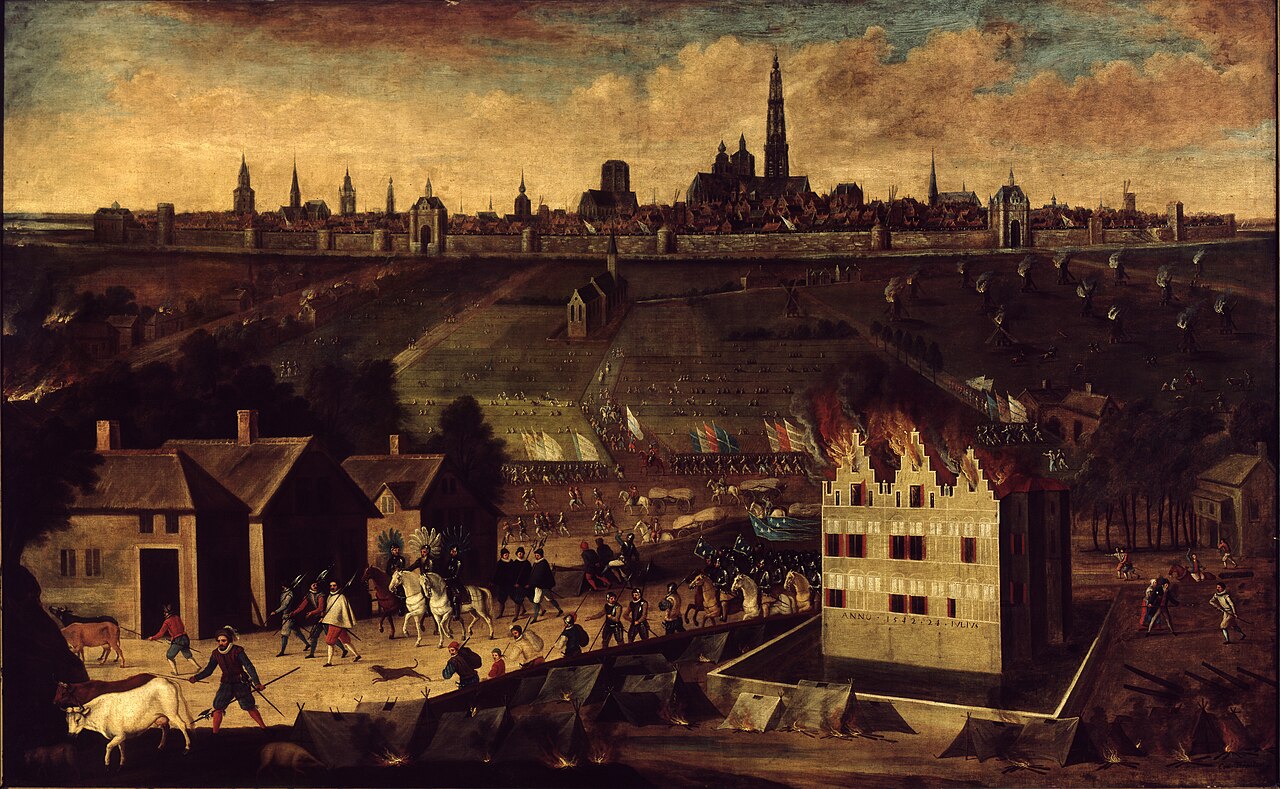 Maarten van Rossum's departure after his attack on Antwerp on 24 July 1542 by Constantijn Francken