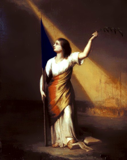 Romania Breaking off Her Chains on the Field of Liberty by Constantin Daniel Rosenthal