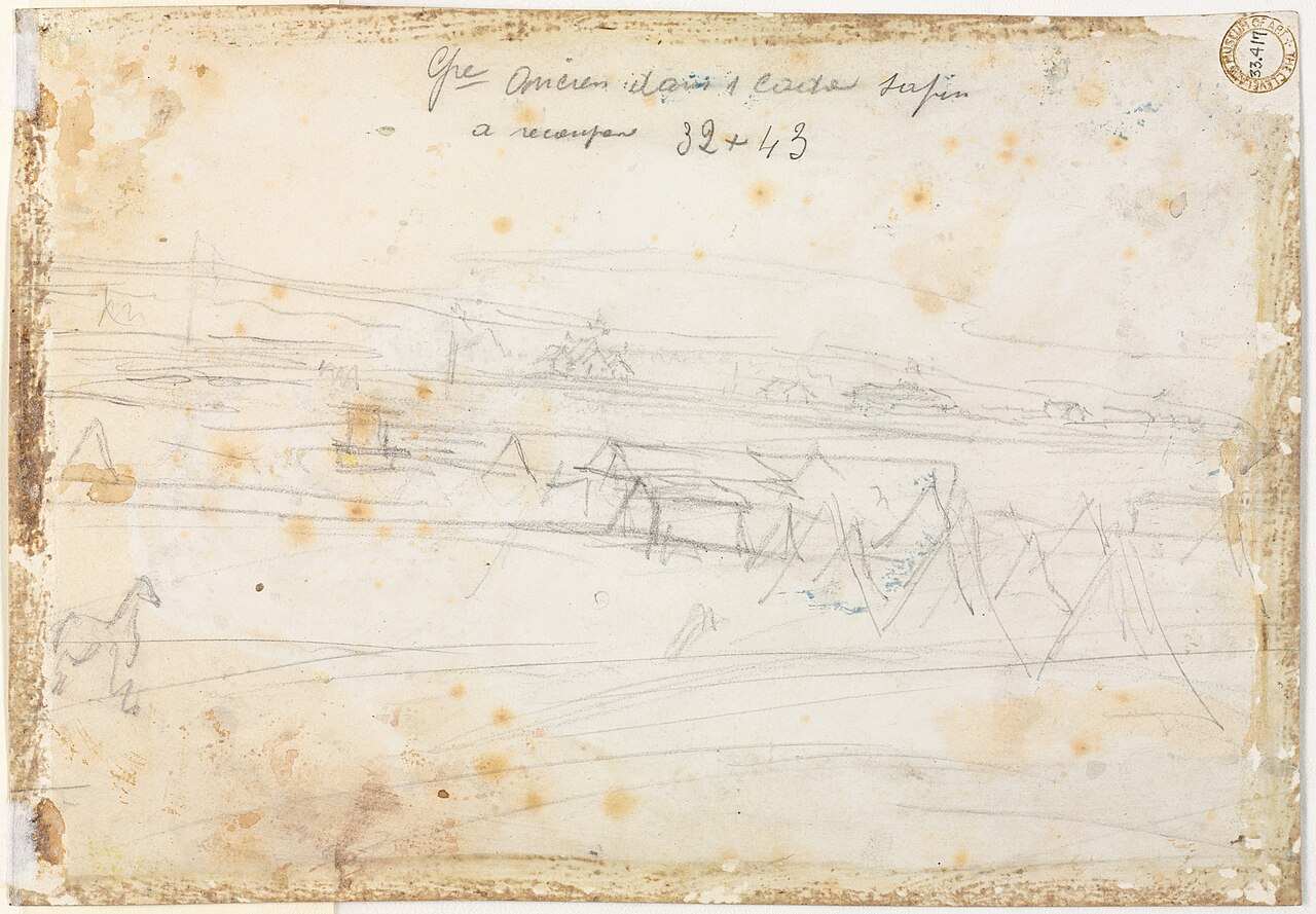 War Encampment Scene (verso) by Constantin Guys