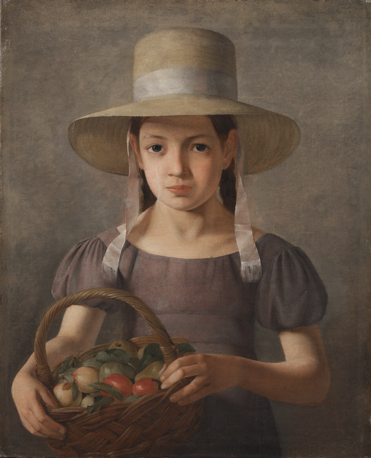 A Girl with Fruits in a Basket by Constantin Hansen