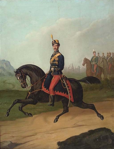 Portrait of a Romanian cavalry officer by Constantin Lecca