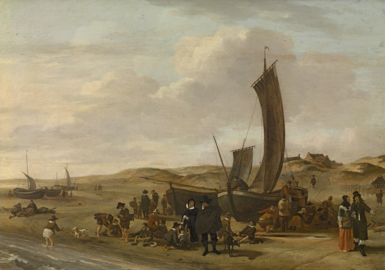 The Beach at Scheveningen by Cornelis Beelt