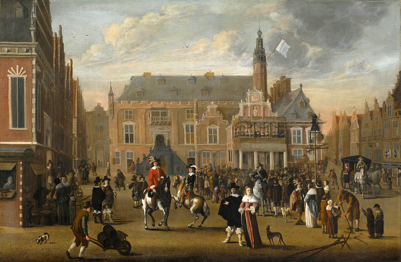 The Grote Markt, Haarlem at the announcement of the Treaty of Munster, 1648 by Cornelis Beelt