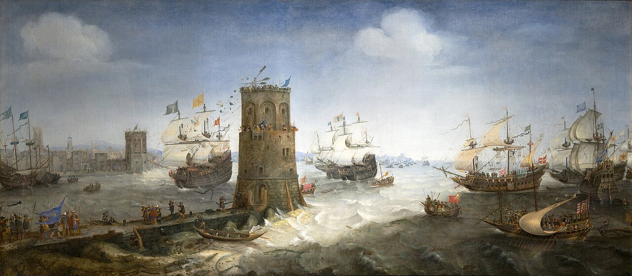The capture of Damietta by Cornelis Claesz van Wieringen