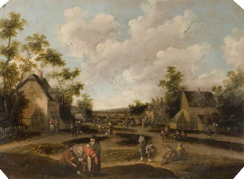 Dutch Village Scene by Cornelis Droochsloot