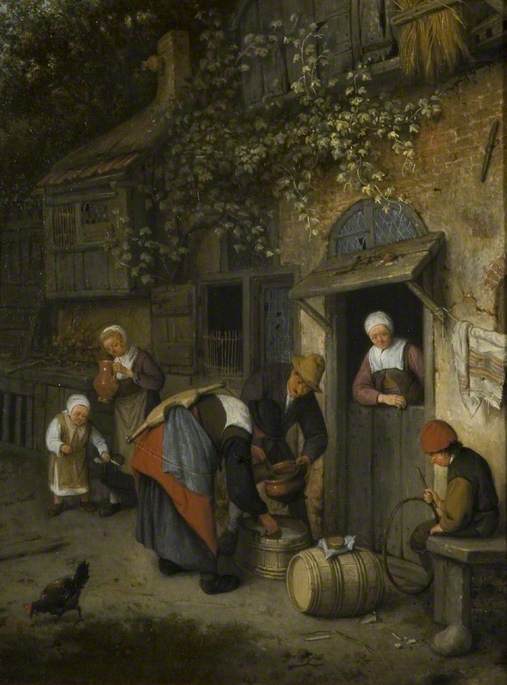 The Milk Seller by Cornelis Dusart