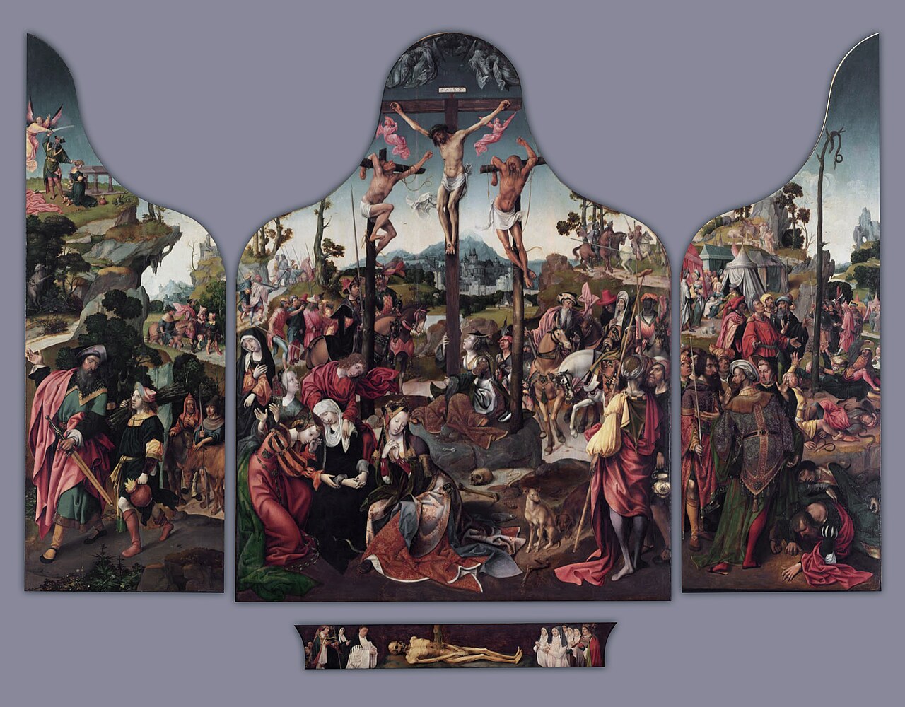 Triptych with the Crucifixion by Cornelis Engebrechtsz.