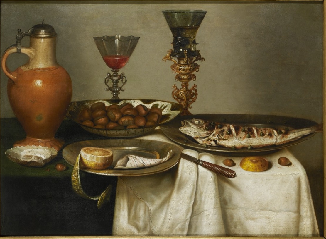 Fish still life by Cornelis Mahu