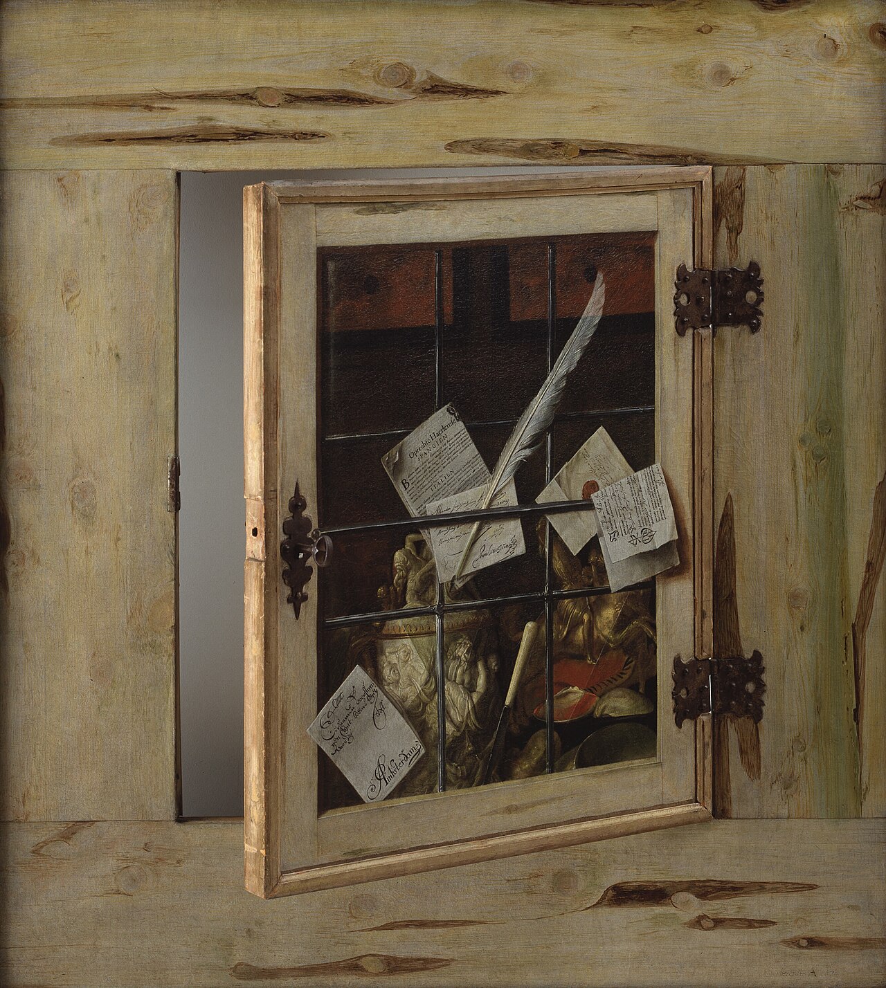 A Cabinet of Curiosities with an Ivory Tankard by Cornelis Norbertus Gijsbrechts