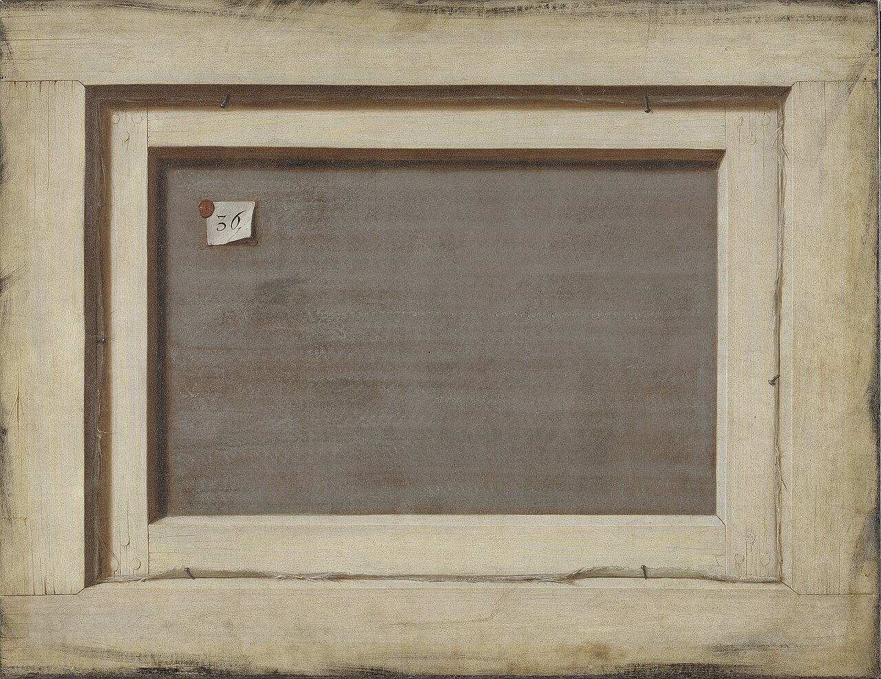 Trompe l'oeil. The reverse of a framed painting. by Cornelis Norbertus Gijsbrechts
