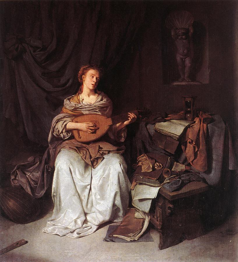 Woman Playing a Lute by Cornelis Pietersz Bega