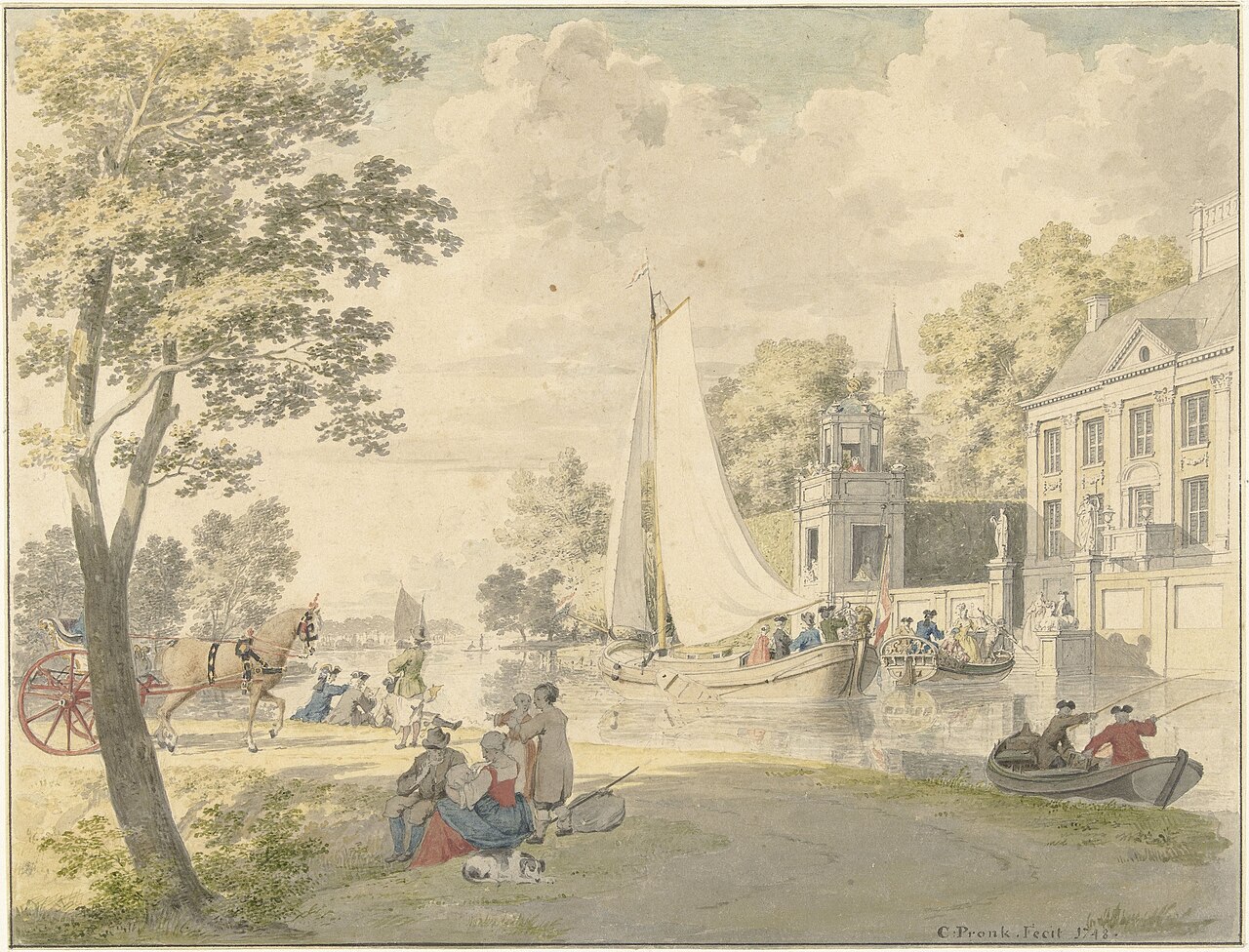 Summer Landscape with Pleasure Boats by Cornelis Pronk